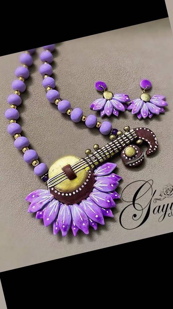 Musical Instrument Inspired Polymer Clay Jewelry Set