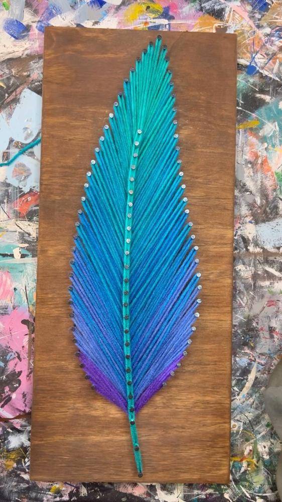 Ombre Feather String Art Decor