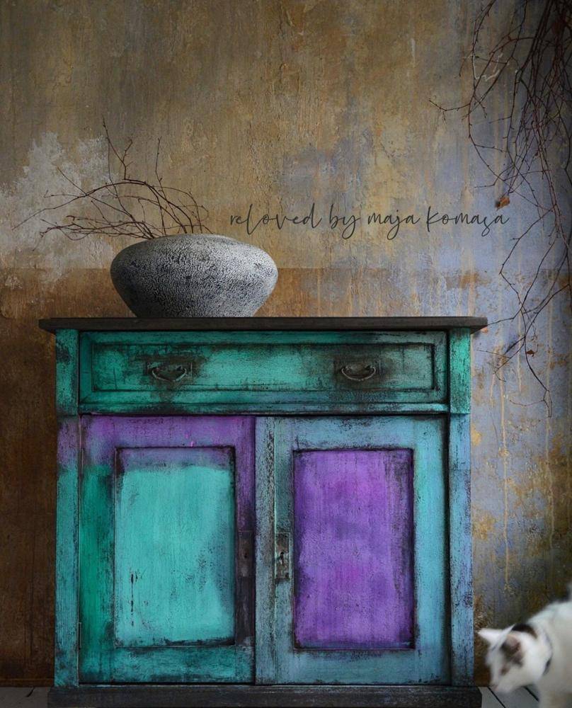 Ombre Teal and Purple Cabinet Makeover