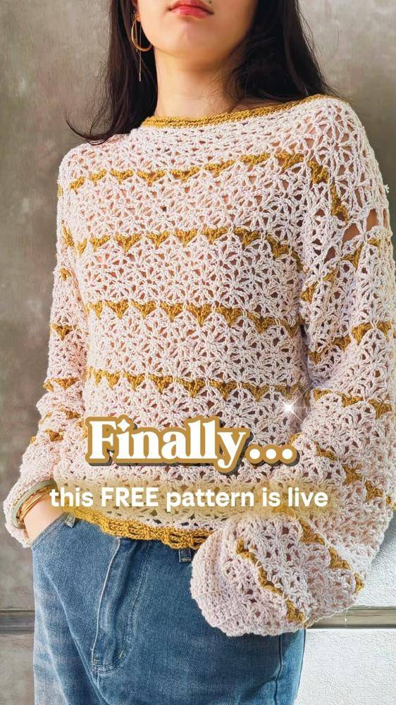 Openwork Lace Crochet Sweater Pattern