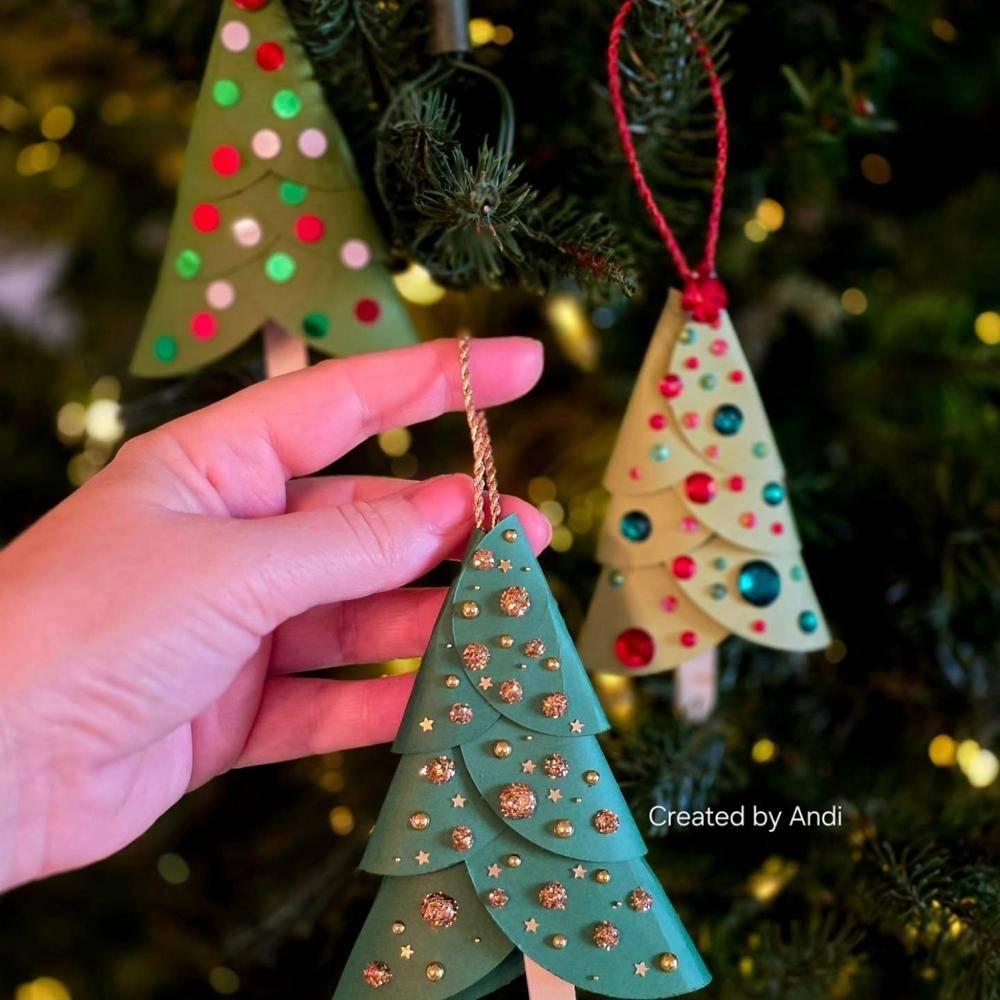 Paper Cone Christmas Tree Ornaments