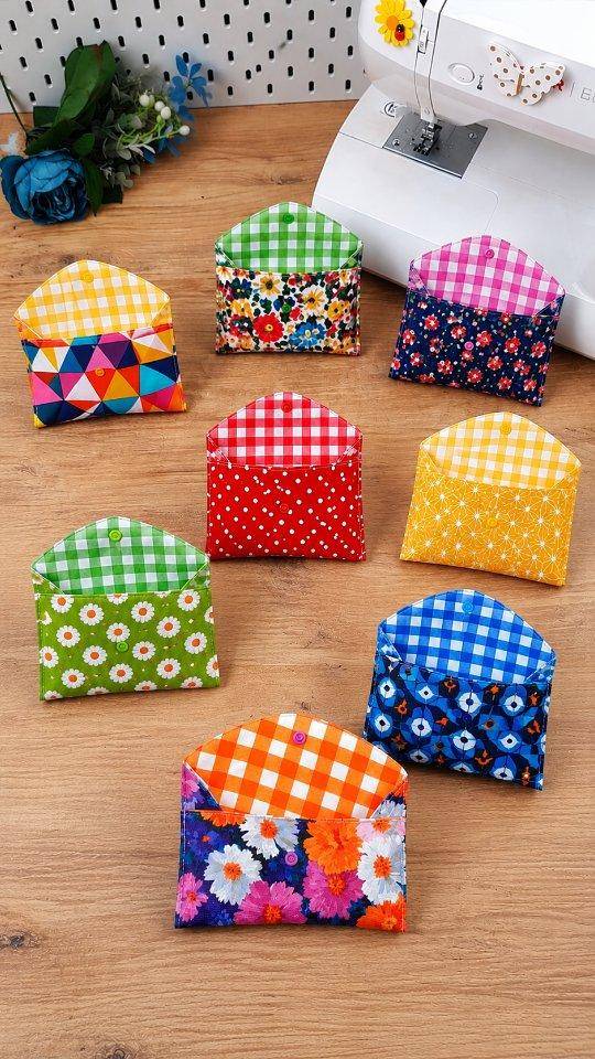 Patchwork Fabric Envelope Pouches Project