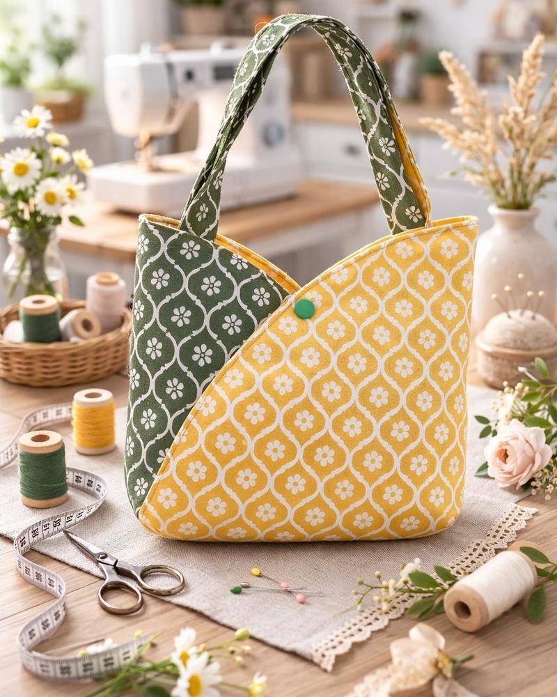 Patchwork Fabric Tote Bag Project