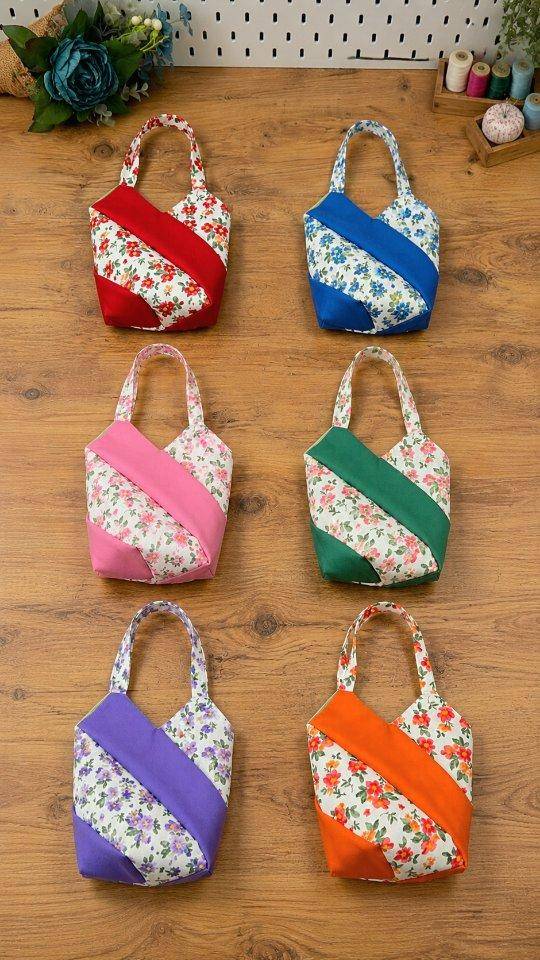 Patchwork Fabric Tote Bag Sewing Project