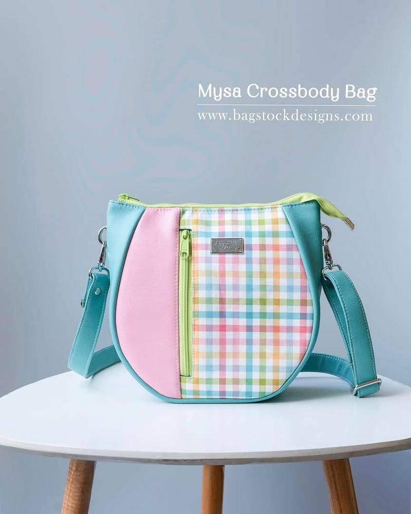 Patchwork Gingham and Faux Leather Crossbody Bag