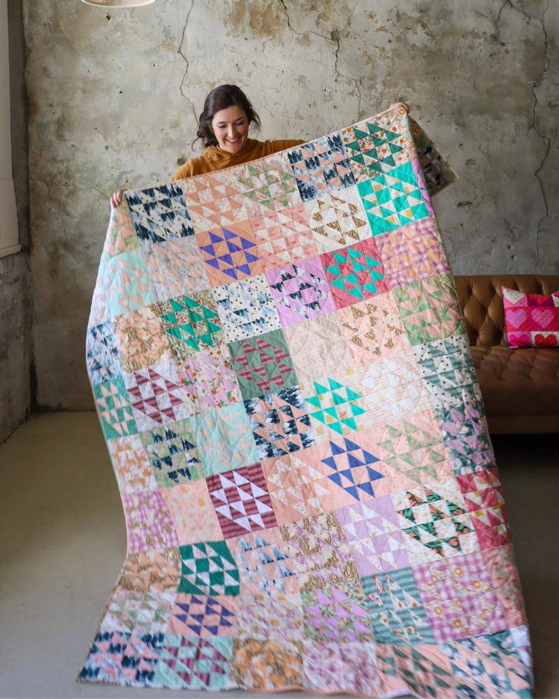 Patchwork Half-Square Triangle Quilt Blocks