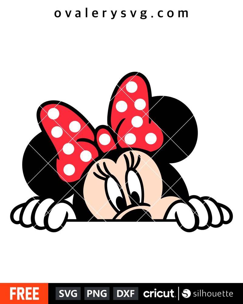 Peeking Minnie Mouse SVG Graphic