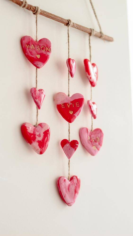 Personalized Polymer Clay Heart Garland