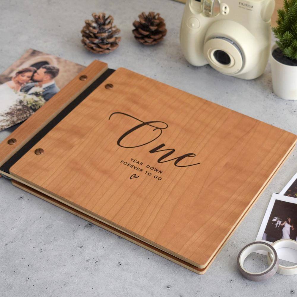 Personalized Wooden Anniversary Scrapbook