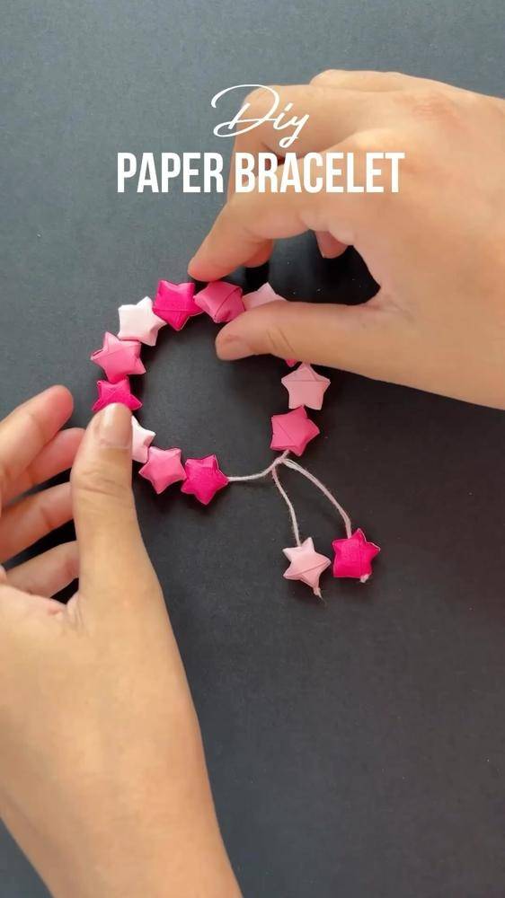 Pink Ombre Origami Star Bracelet