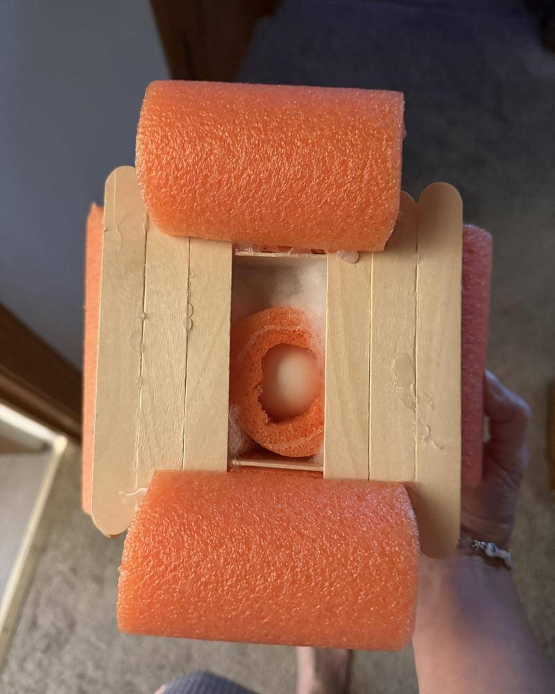 Pool Noodle and Popsicle Stick Structure