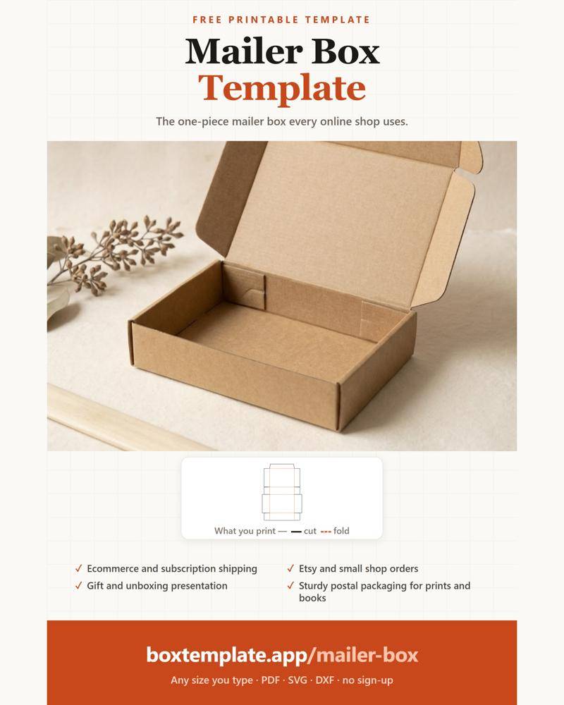 Printable Cardboard Mailer Box Template