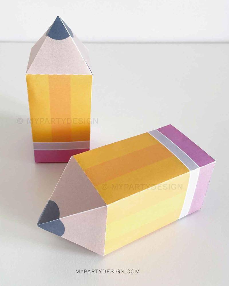 Printable Pencil-Shaped Gift Boxes