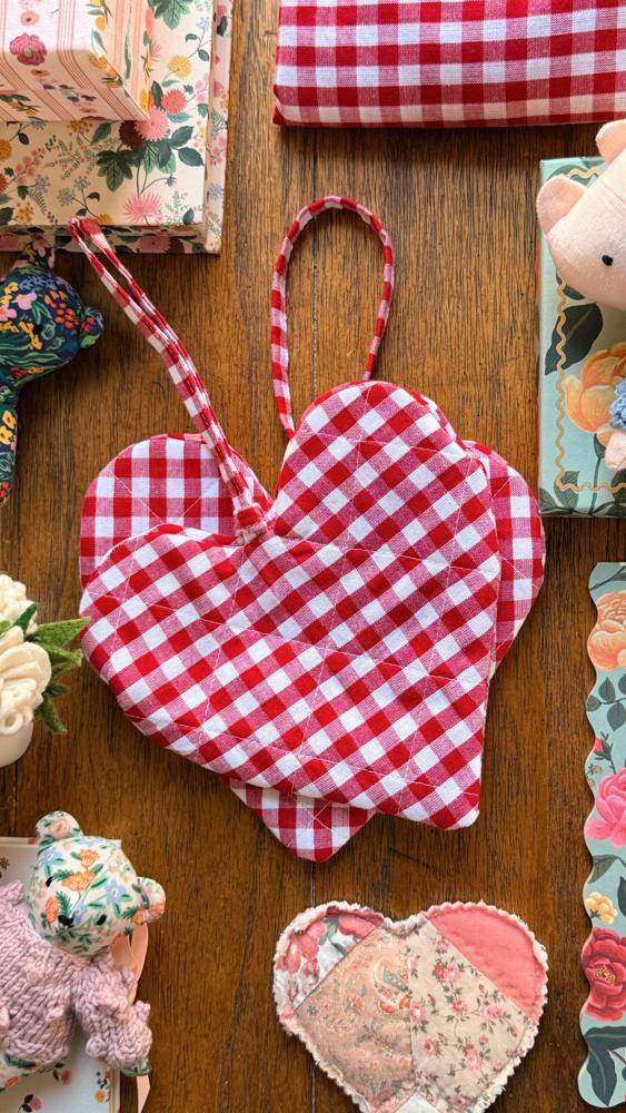 Quilted Heart Potholder Sewing Project