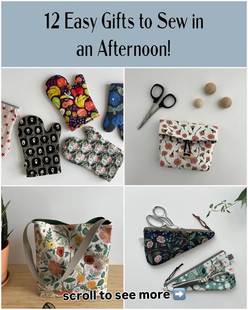Quilted Oven Mitts and Fabric Pouches