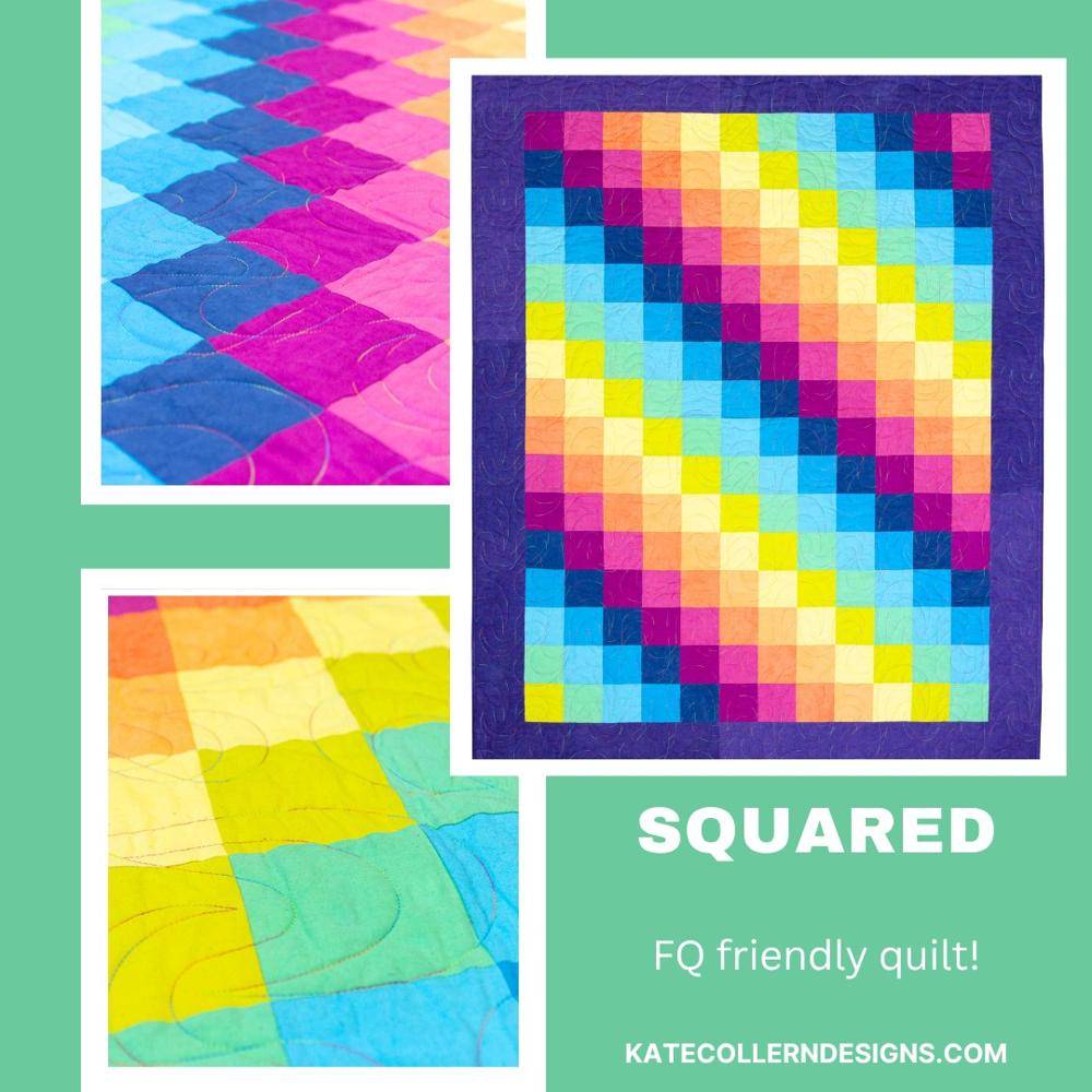 Rainbow HST and Square Patchwork Quilt