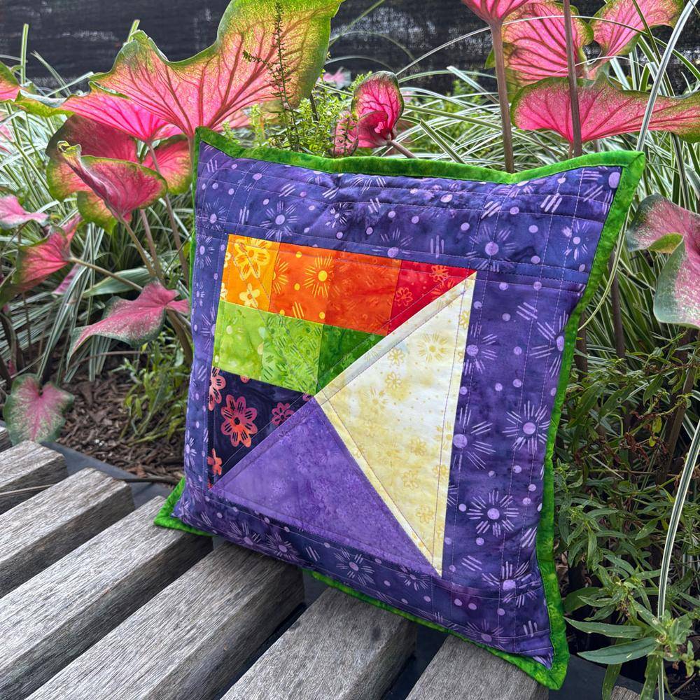Rainbow Prism Patchwork Pillow Project