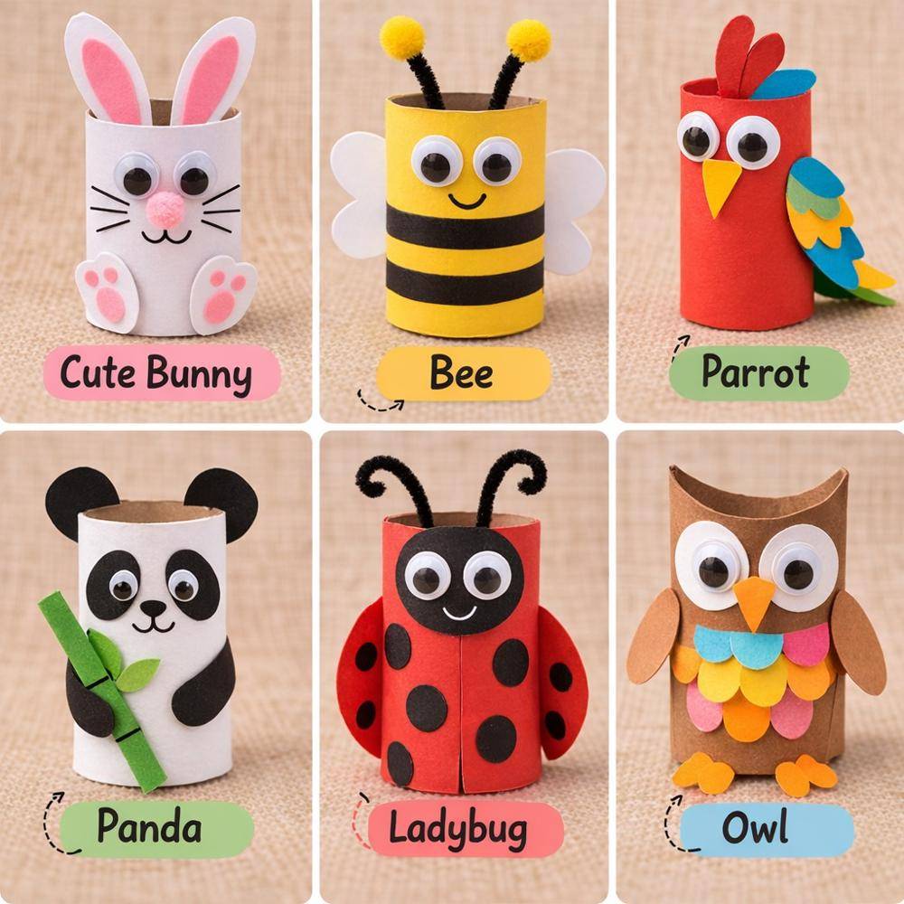 Recycled Toilet Paper Roll Animal Crafts