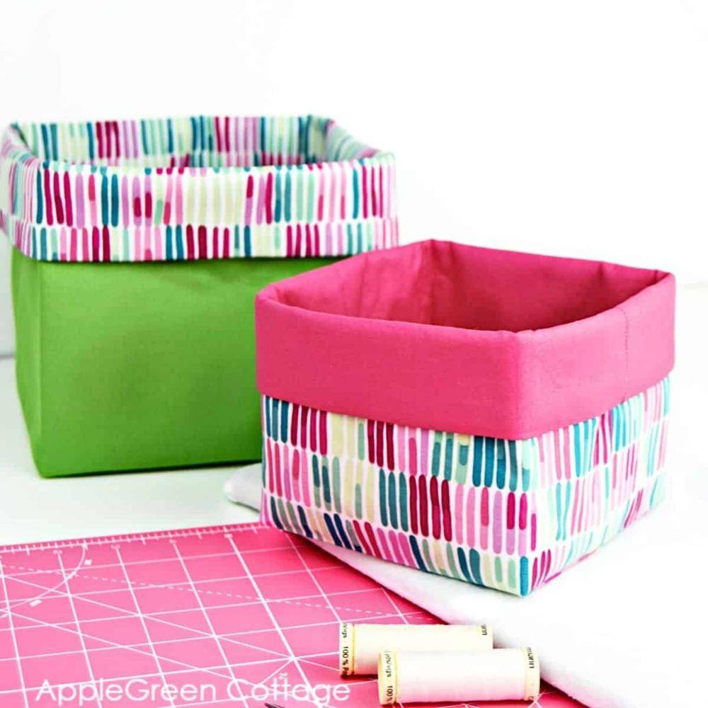 Reversible Fabric Storage Baskets Project
