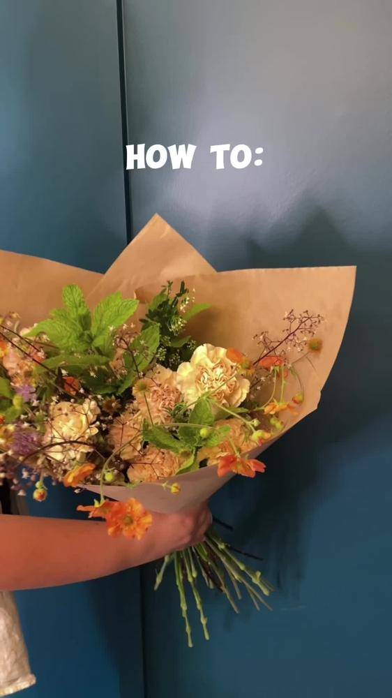Rustic Brown Paper Wrapped Flower Bouquet