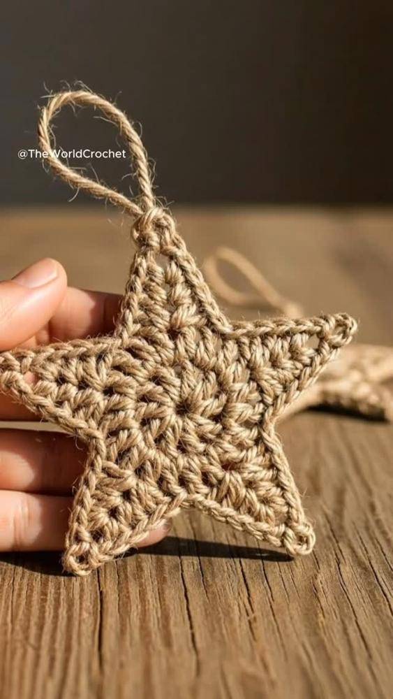 Rustic Crochet Star Ornament Project
