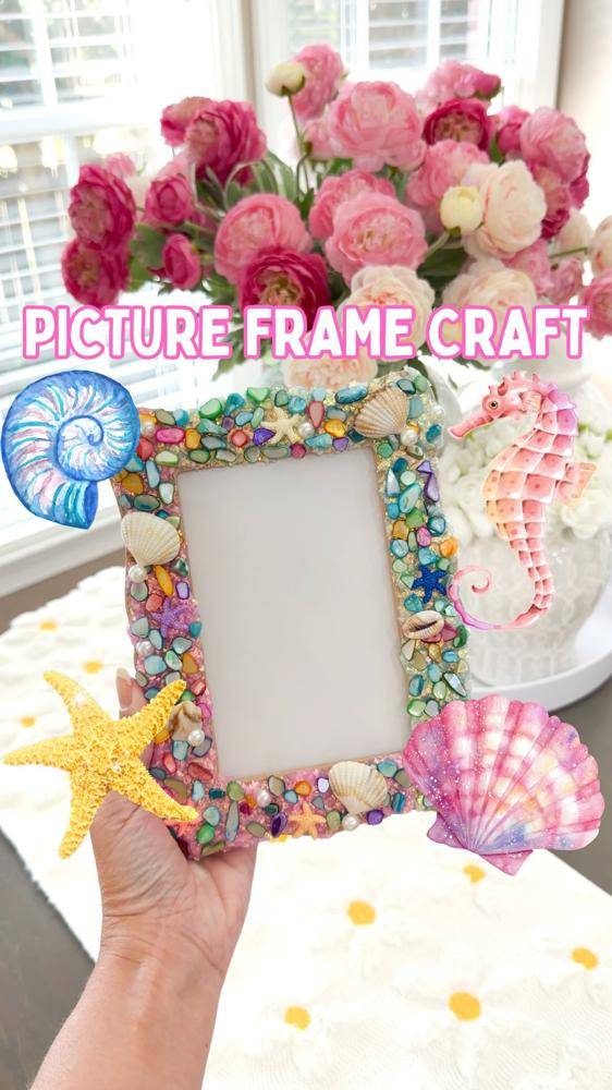 Seaside Embellished Photo Frame Craft