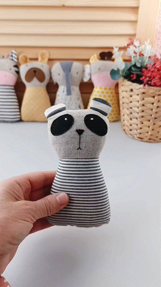 Sewn Fabric Panda Doll Project