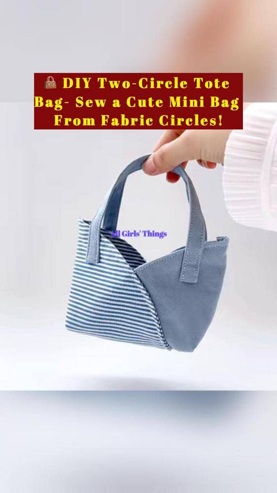 Sewn Fabric Tote Bag from Two Circles