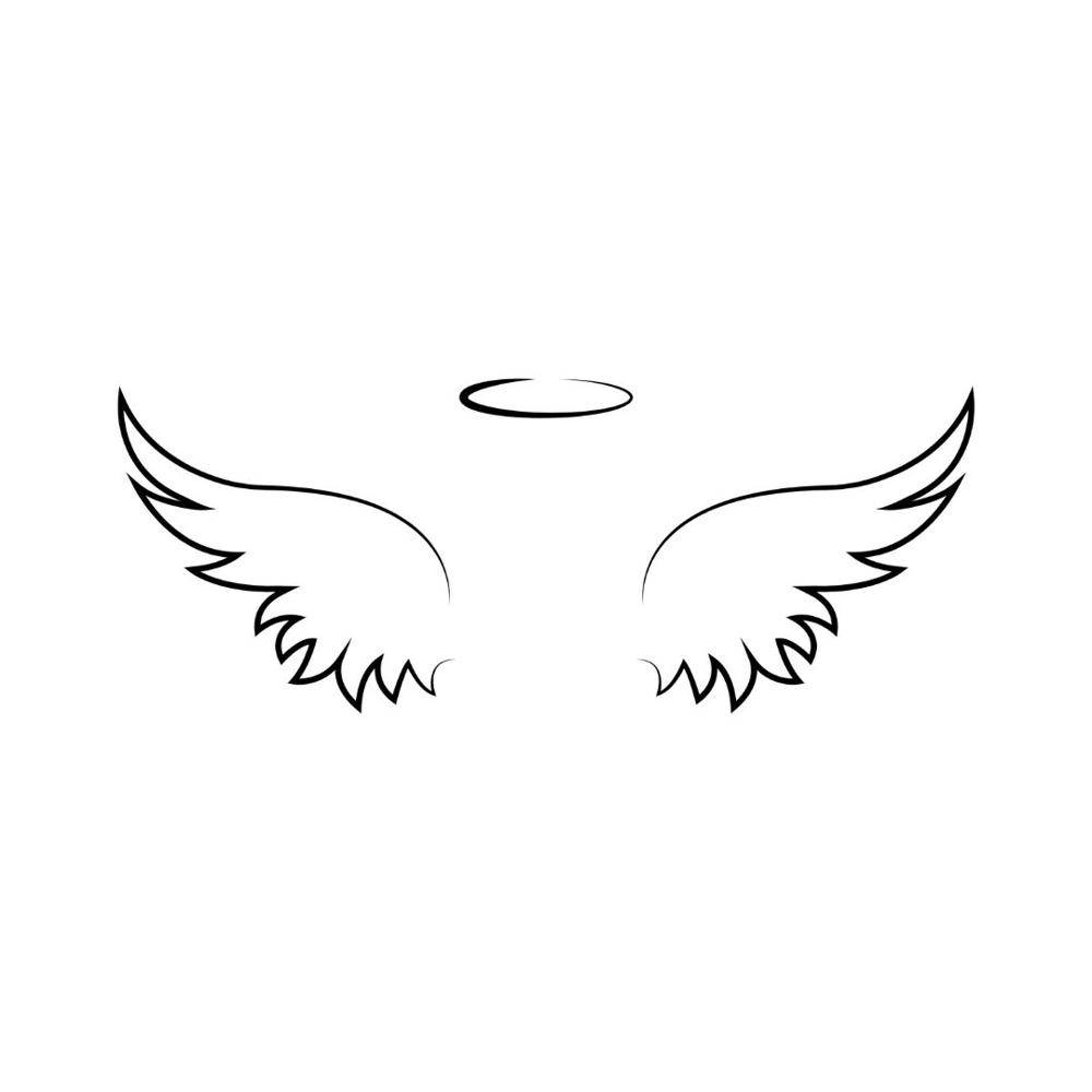 Simple Angel Wings and Halo SVG Design
