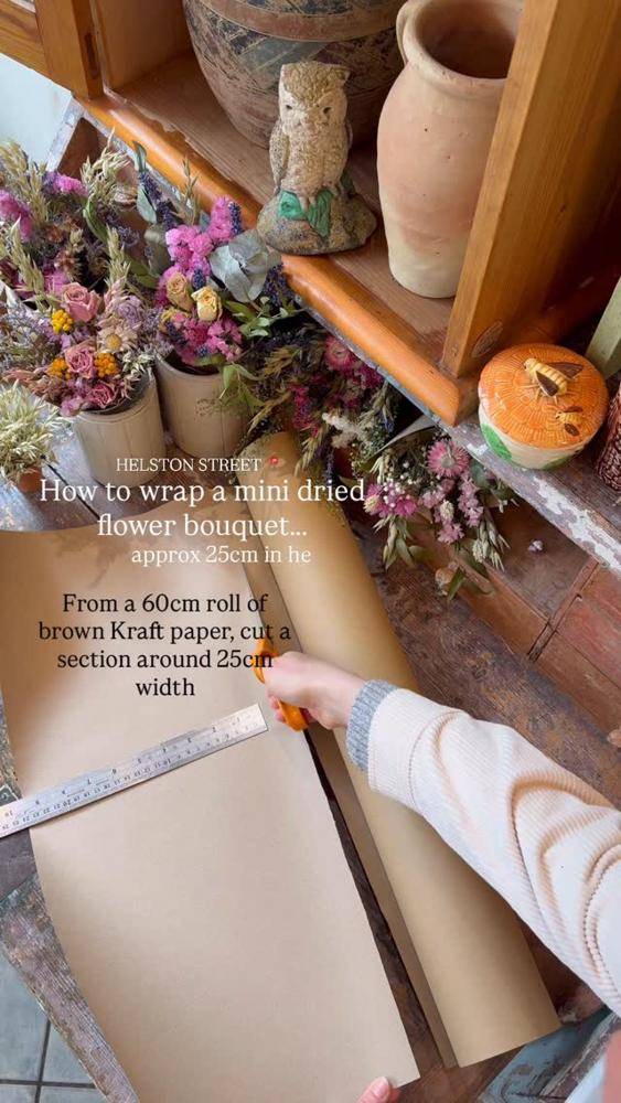 Simple Kraft Paper Flower Bouquet Wrapping