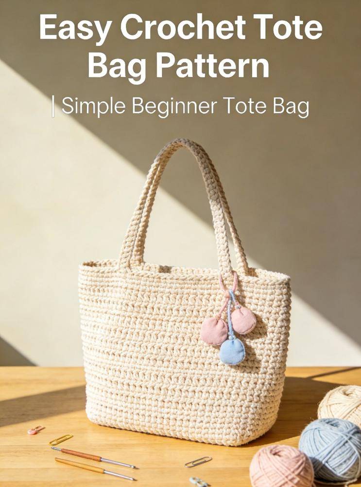 Simple Textured Crochet Tote Bag Project