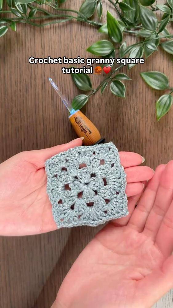 Soft Blue Crochet Granny Square