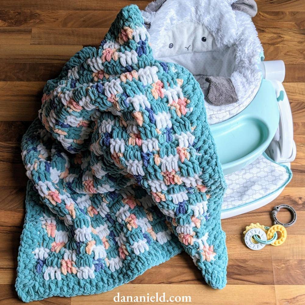 Soft Chenille Crochet Baby Blanket