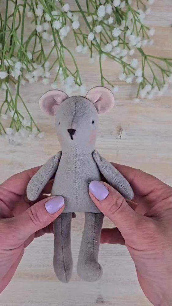 Soft Grey Mouse Stuffed Animal Sewing Project
