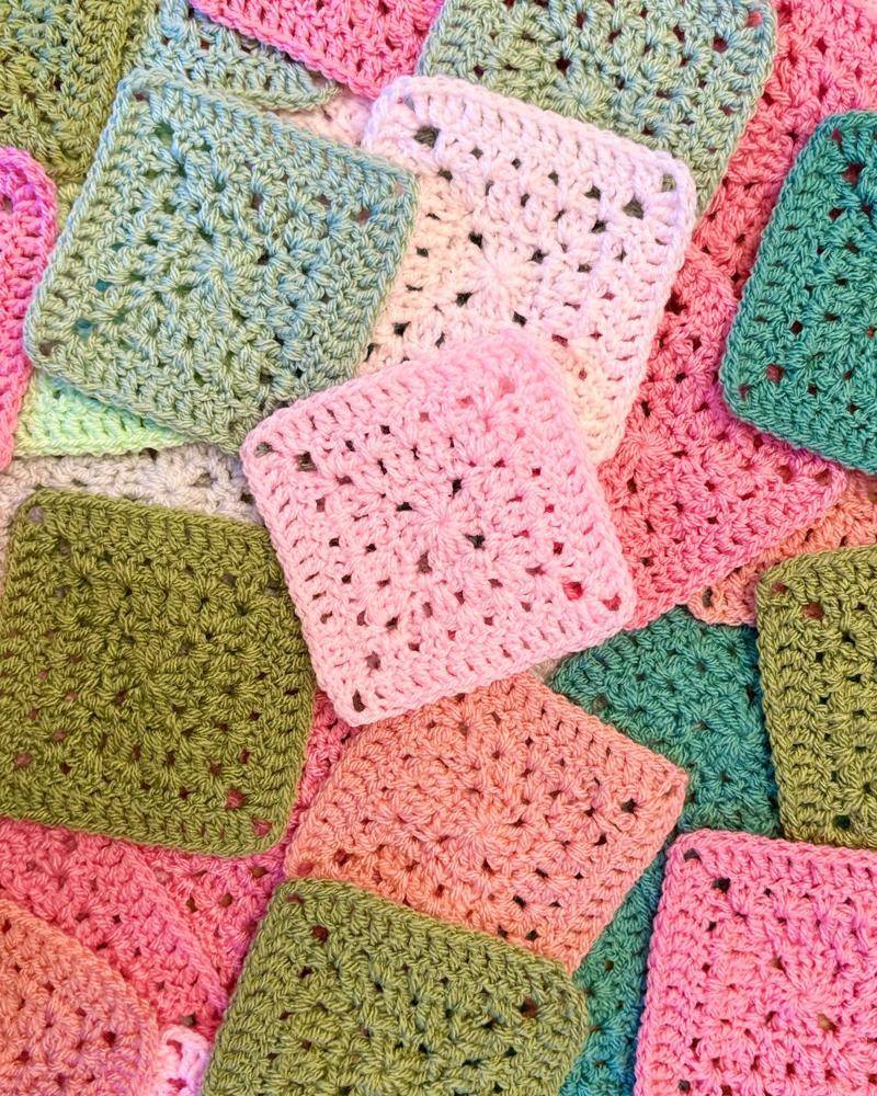 Soft Pastel Crochet Granny Squares