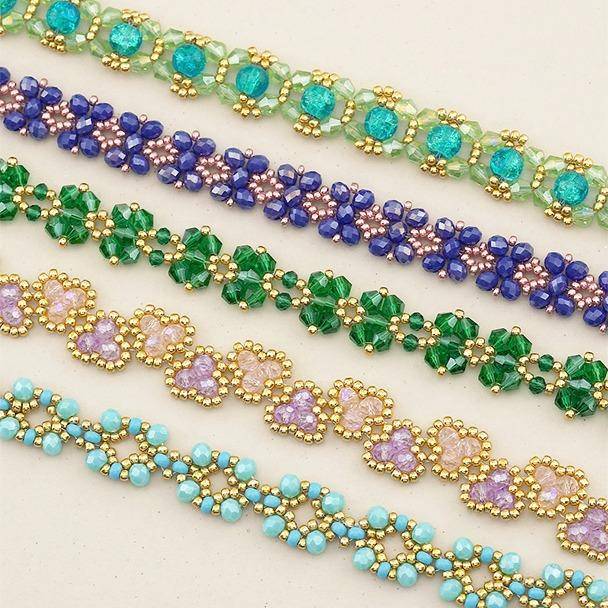 Sparkling Crystal and Seed Bead Bracelets