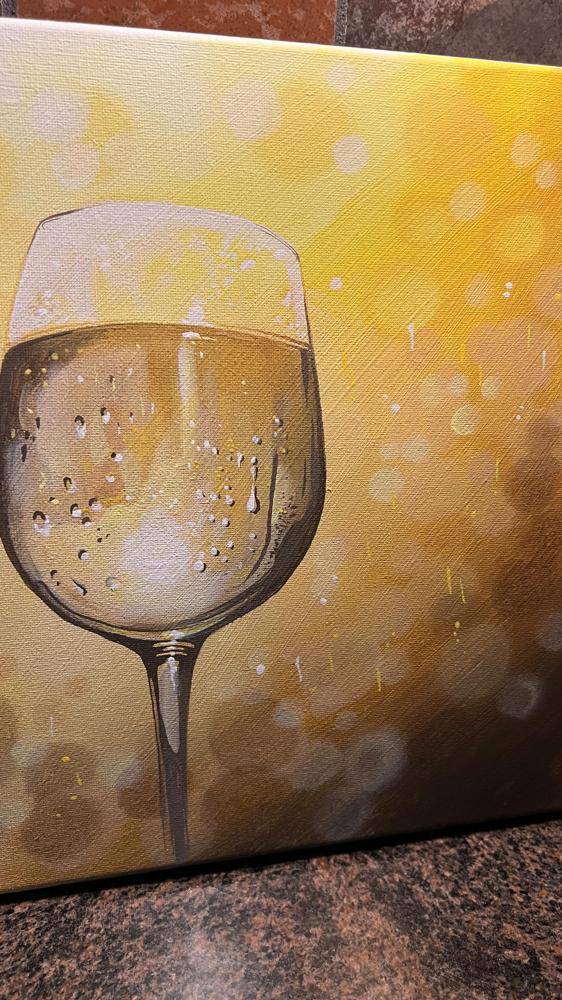 Sparkling Wine Glass Painting Project