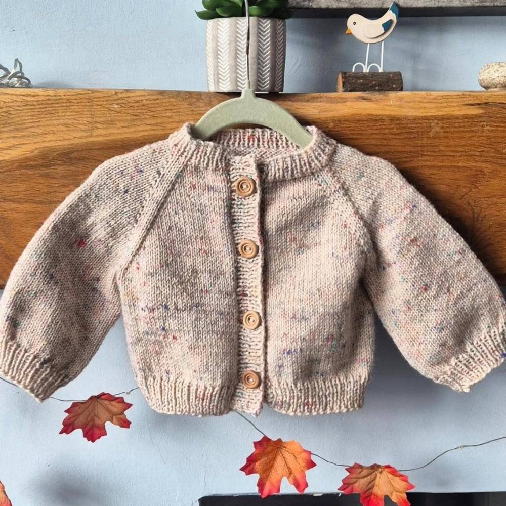 Speckled Knit Baby Cardigan Project