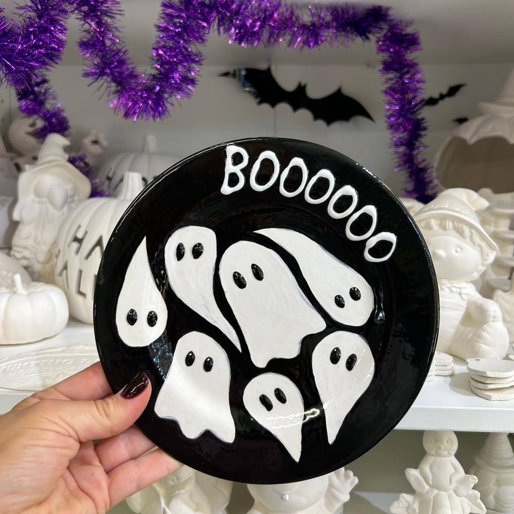 Spooky Ghostly 'Boo!' Pottery Plate