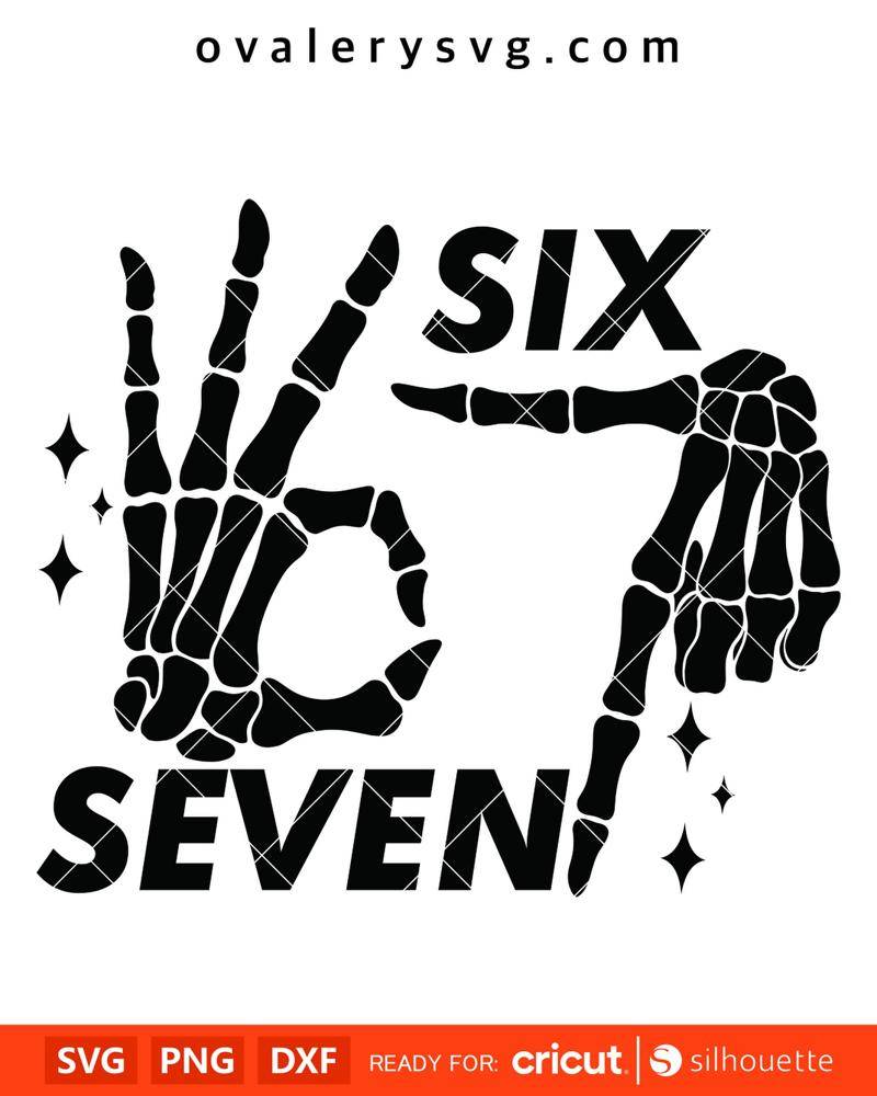 Spooky Skeleton Hand "Six Seven" SVG Graphic