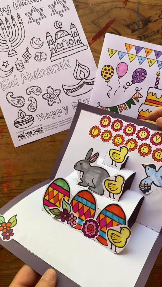 Spring Easter Pop-Up Card Craft