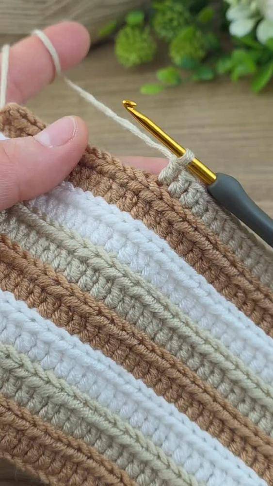 Striped Crochet Baby Blanket Project