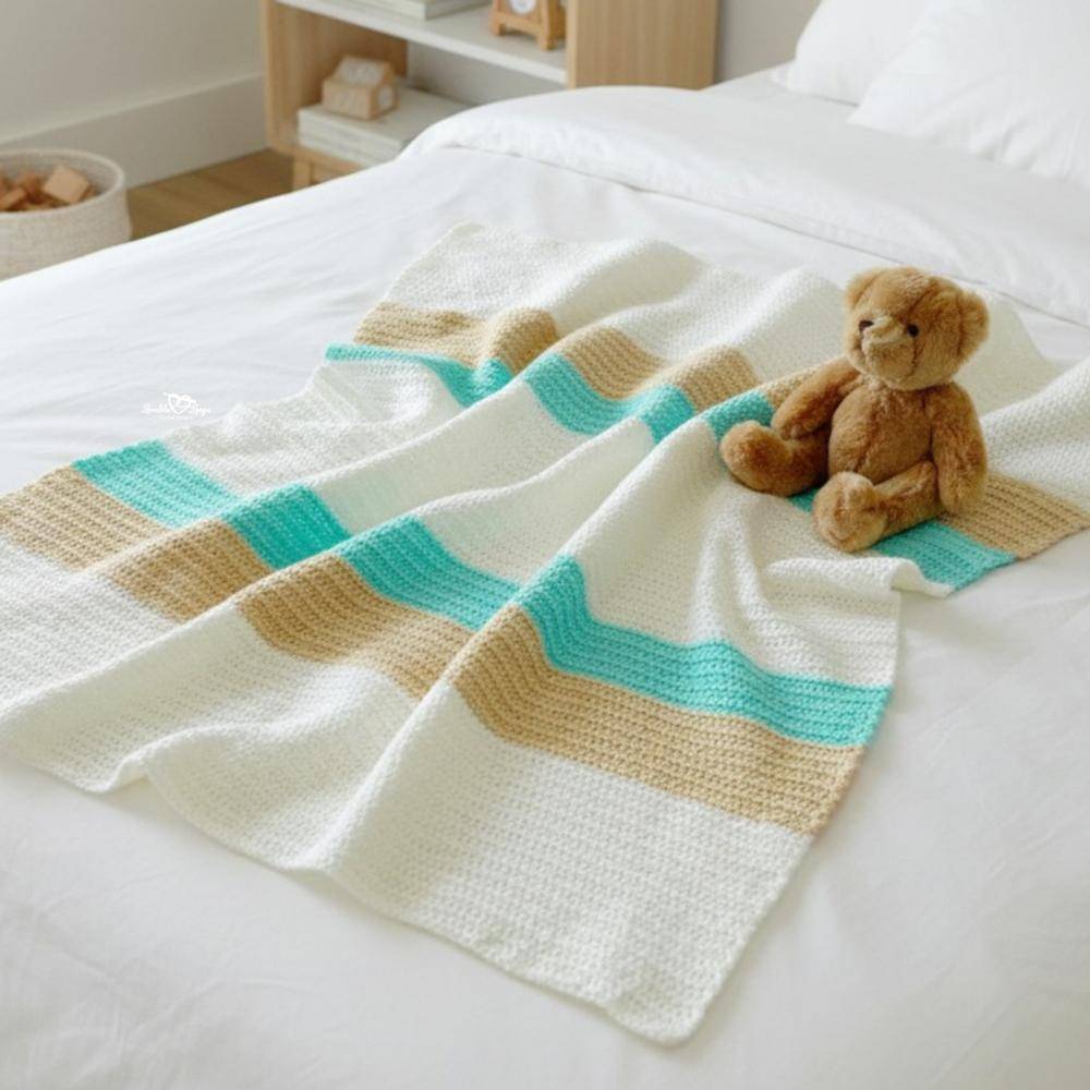 Striped Crochet Baby Blanket Project