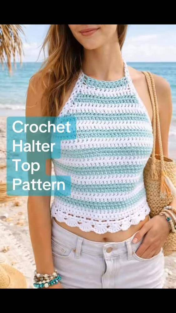Striped Crochet Halter Top Project