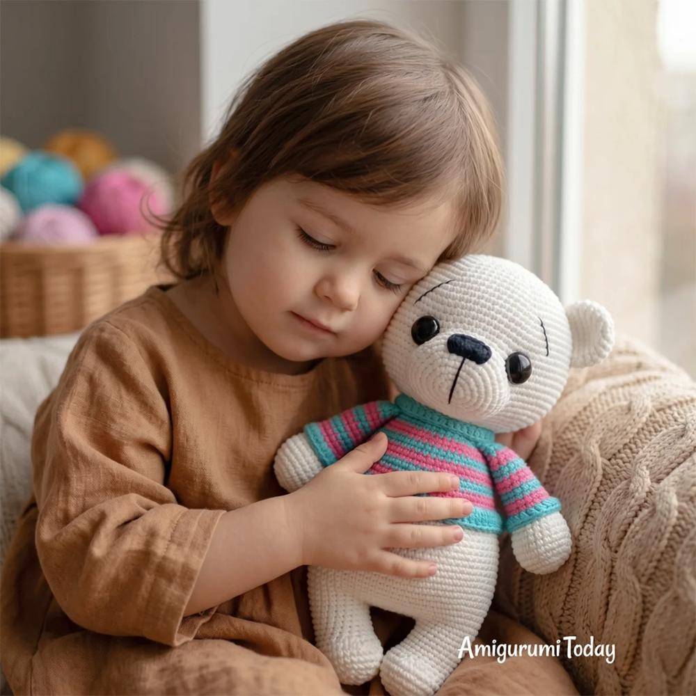 Striped Sweater Crochet Teddy Bear Amigurumi
