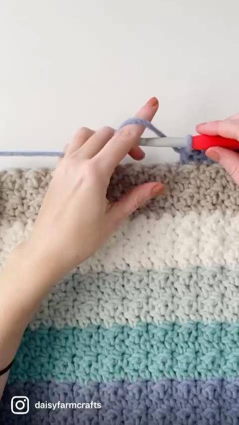 Striped Textured Crochet Baby Blanket