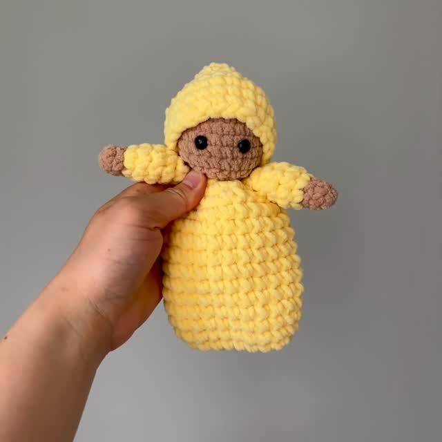 Sunny Yellow Crocheted Baby Doll