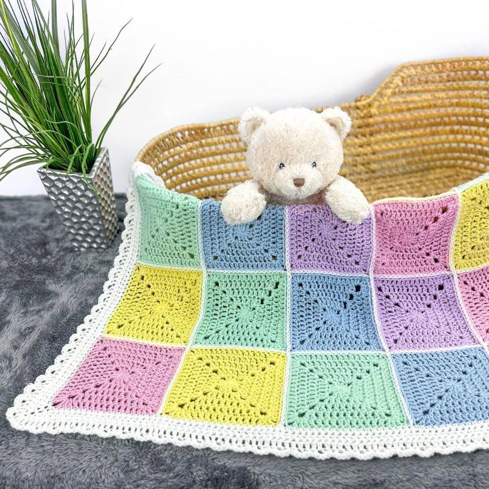 Sweet Pastel Granny Square Baby Blanket Project