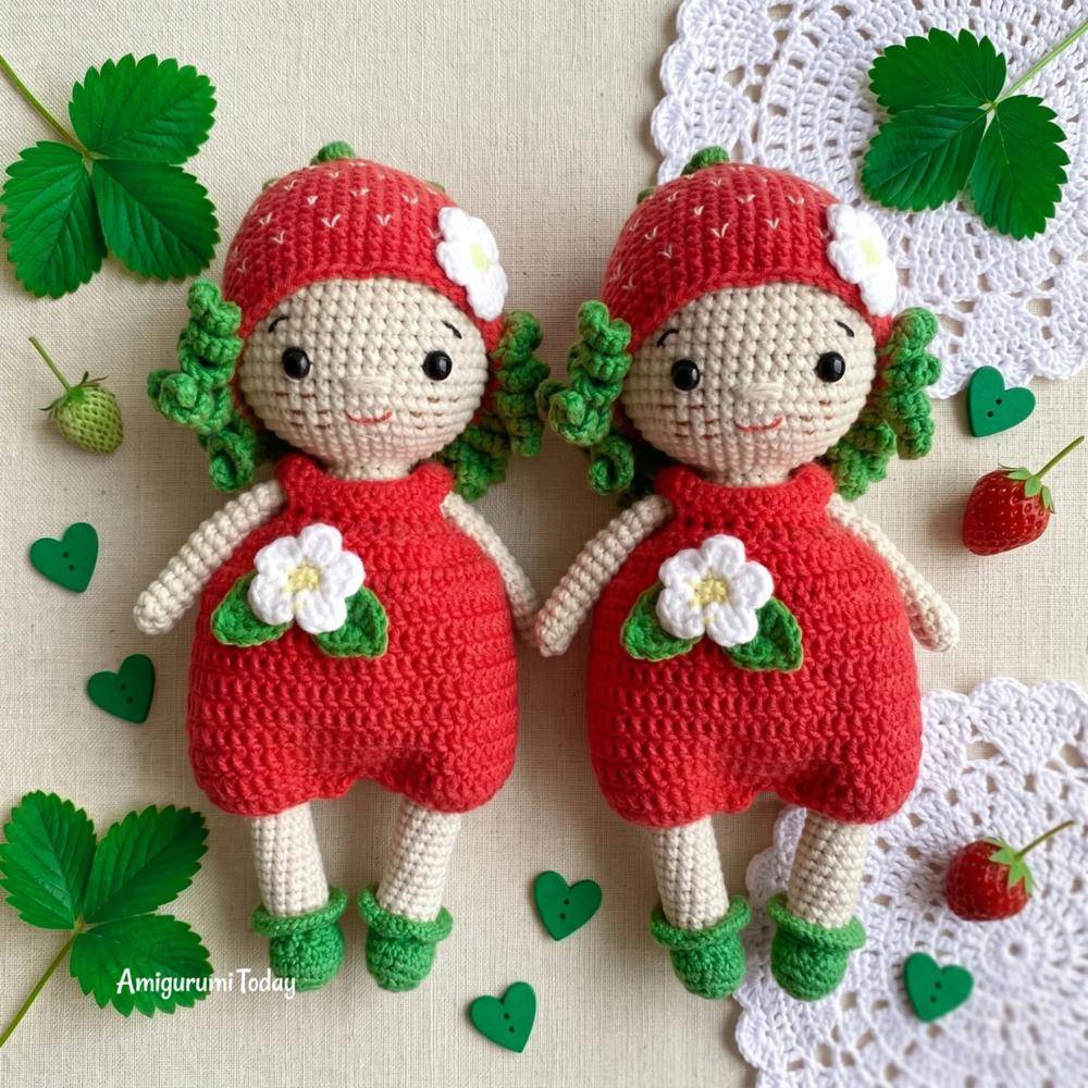 Sweet Strawberry Amigurumi Doll Crochet Project