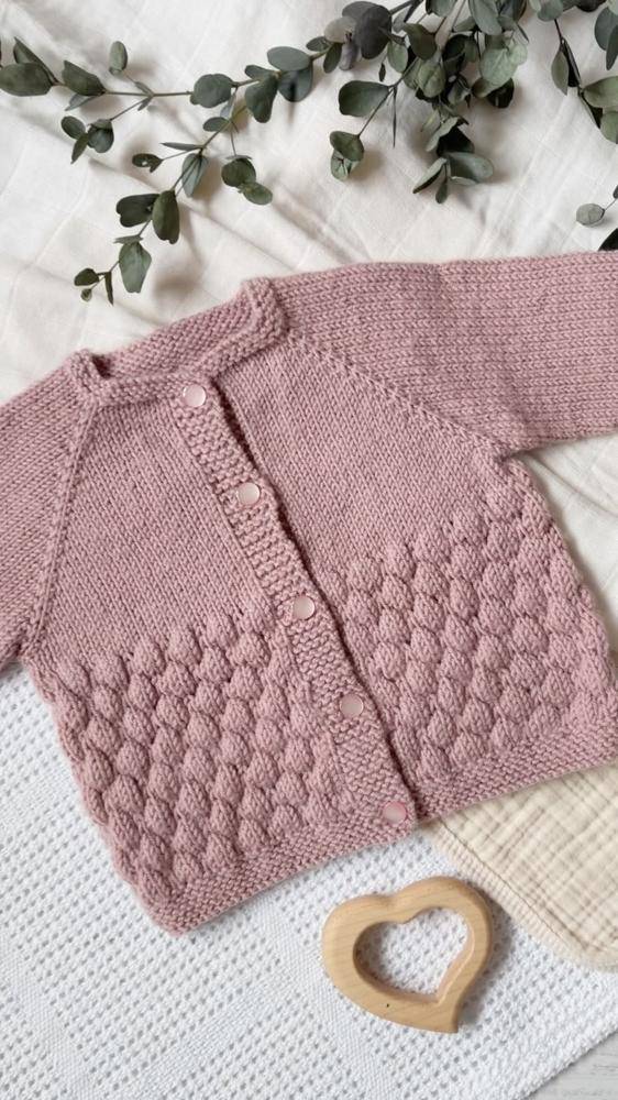 Sweet Textured Knit Baby Cardigan
